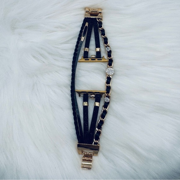 Black Themed Smart Watchband for Apple Watch 42/44/45 - Picture 3 of 6